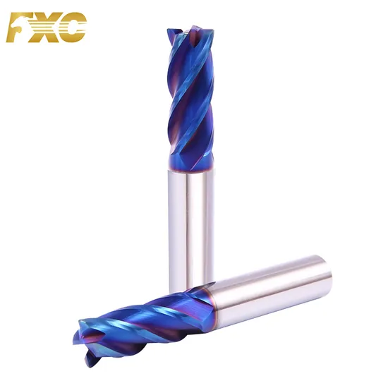 4 Flutes HRC65 Solid Carbide Corner Radius End Mill for Steel with Blue Coating